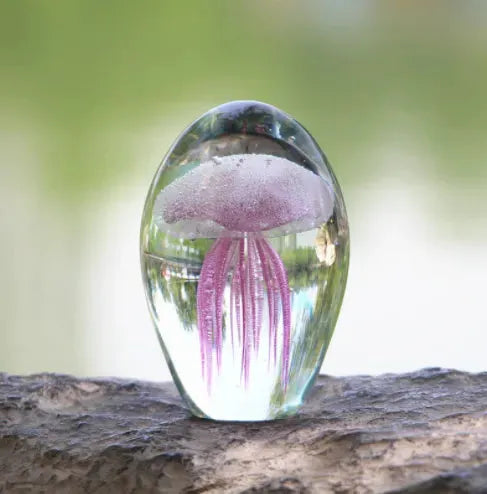 Crystal Ball Glass Luminous Jellyfish Ornaments Handicrafts Marine Animal Fish Tank Landscape - Bellarte Enchanté Crystal Ball Glass Luminous Jellyfish Ornaments Handicrafts Marine Animal Fish Tank Landscape